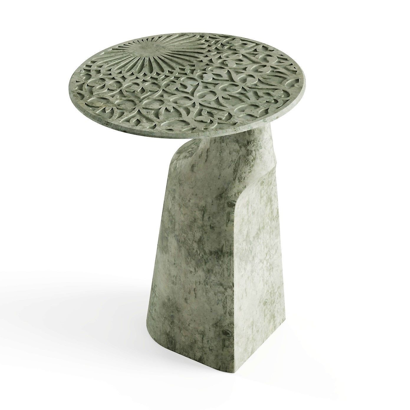 Engraved Concrete Table 3D model_1