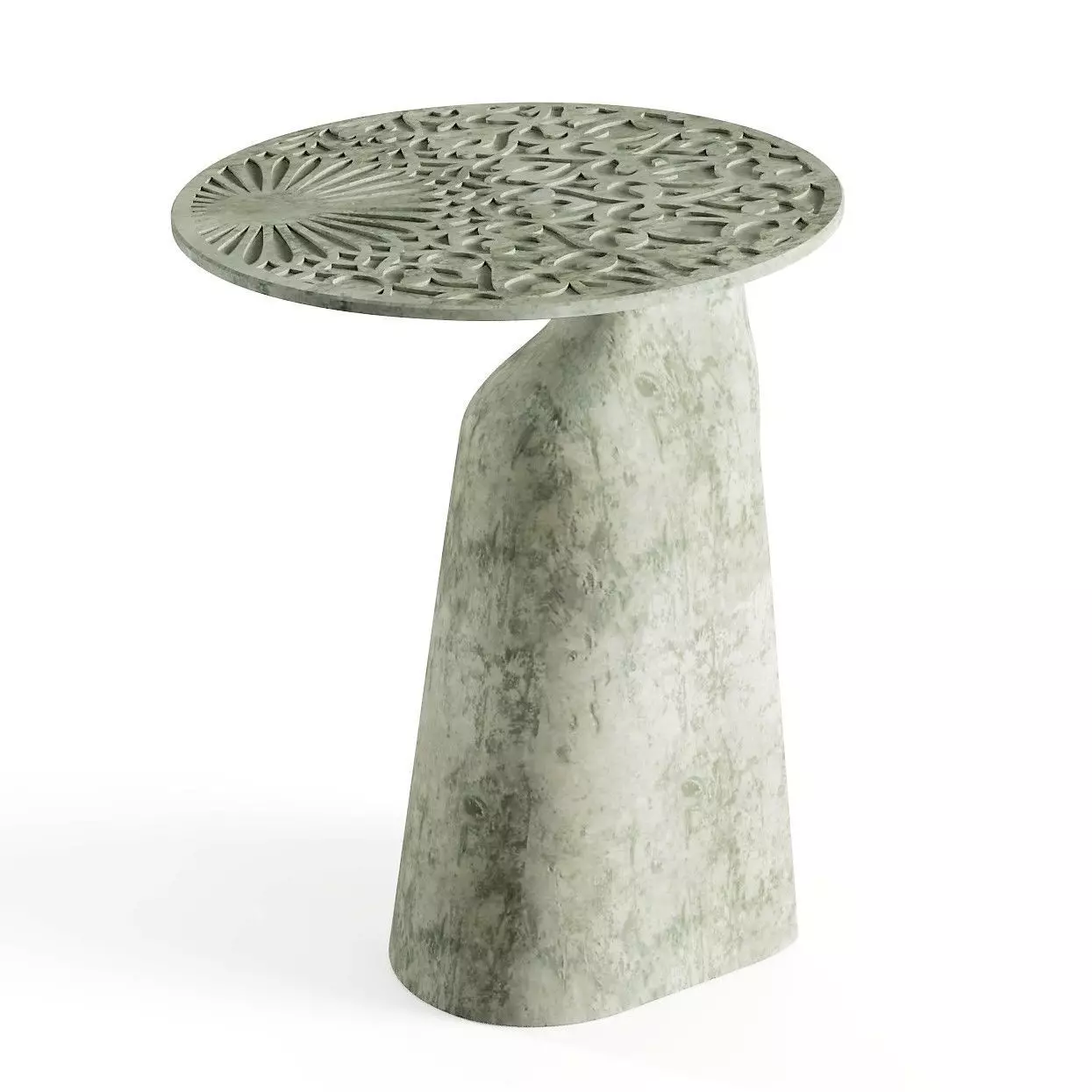Engraved Concrete Table 3D model_0