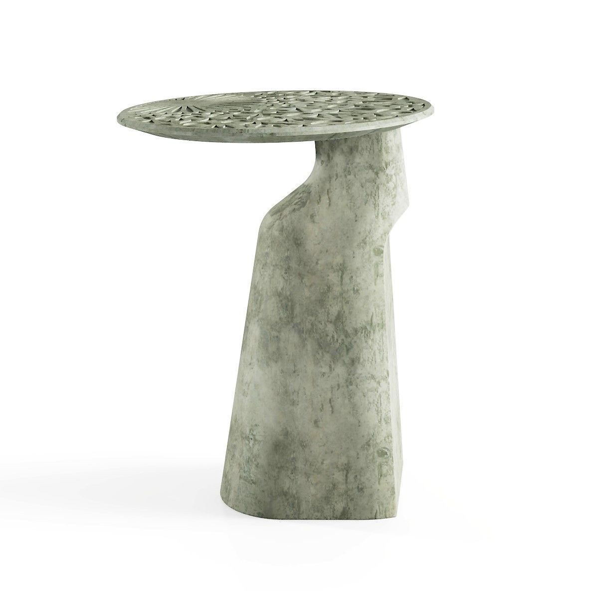 Engraved Concrete Table 3D model_2