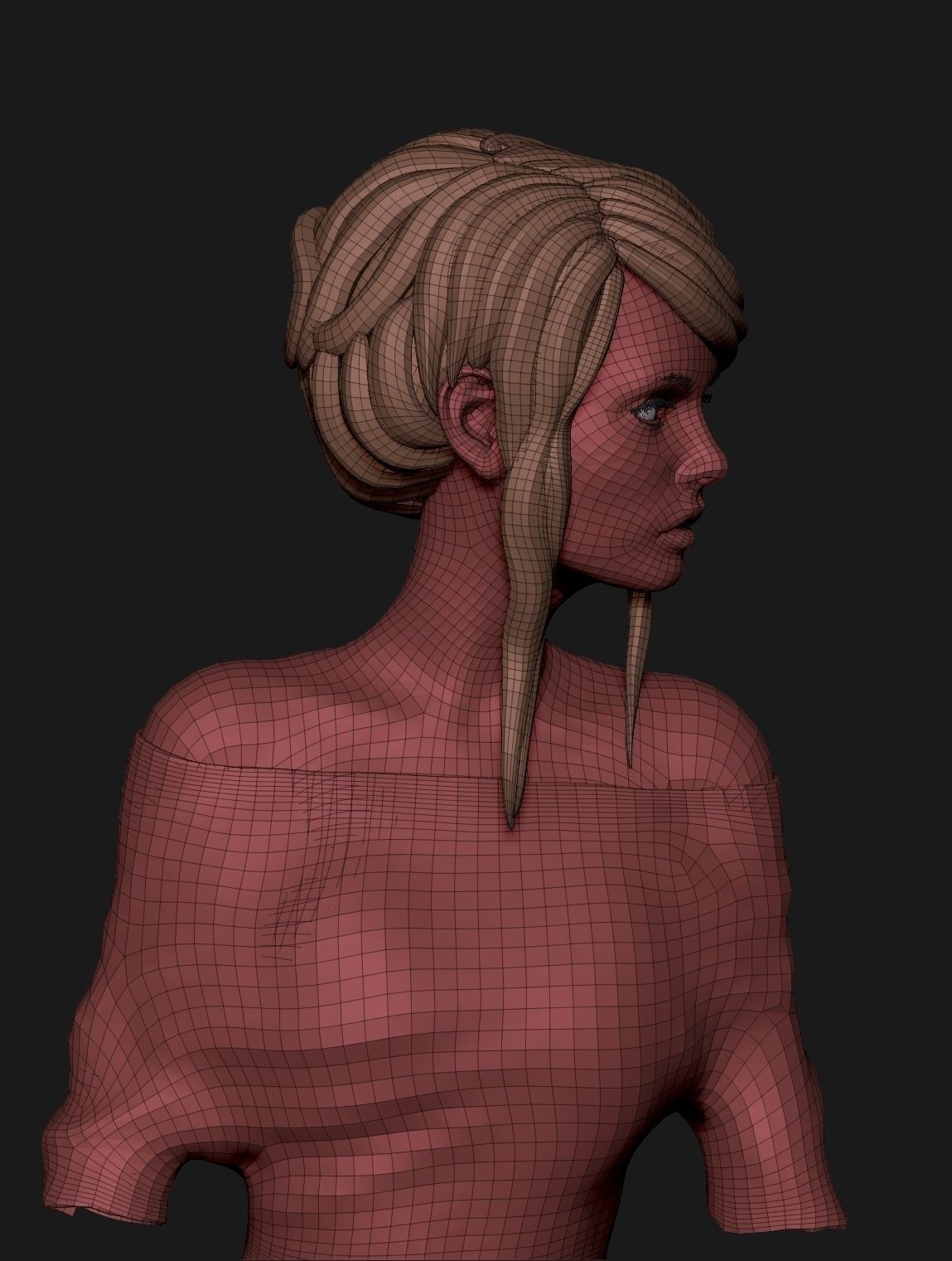 portrait of a cute girl 3D model_6