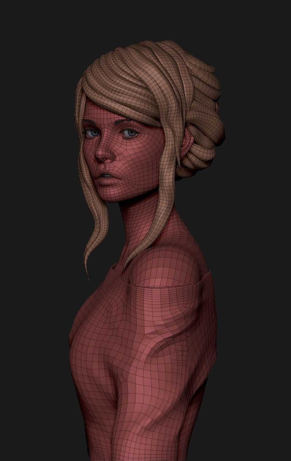portrait of a cute girl 3D model_5