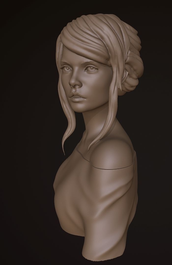 portrait of a cute girl 3D model_3