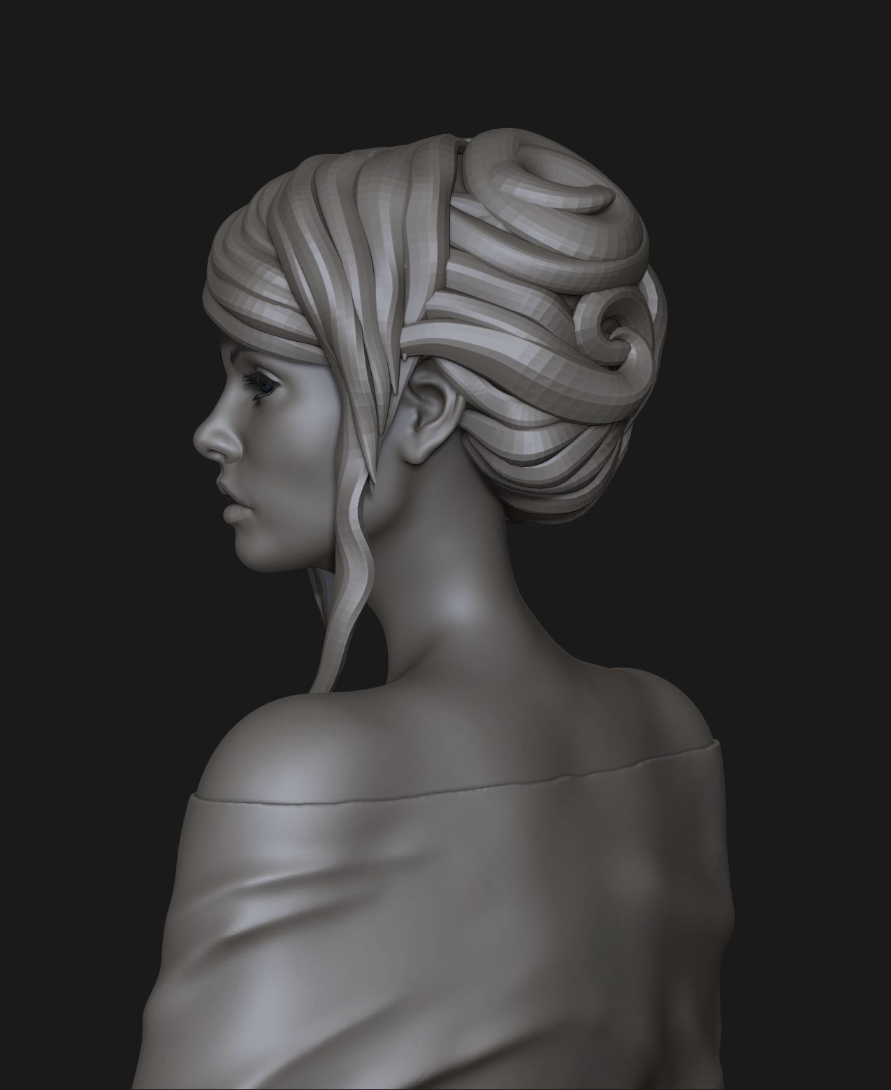 portrait of a cute girl 3D model_1