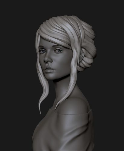 portrait of a cute girl 3D model