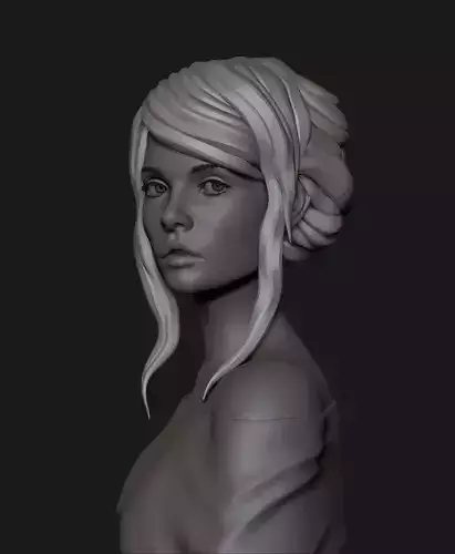 portrait of a cute girl 3D model