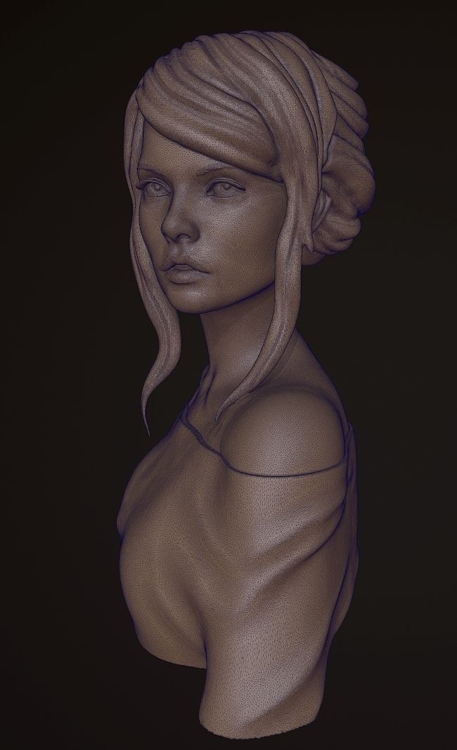 portrait of a cute girl 3D model_4