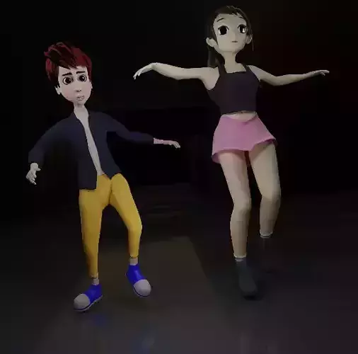 3D LOWPOLY ANIME GIRL MODEL