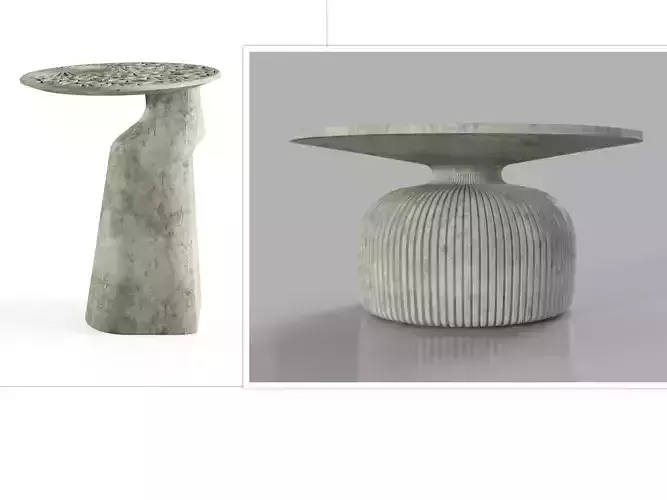 Outdoor engraved concrete Tables Collection Outdoor engraved concrete Tables Collection