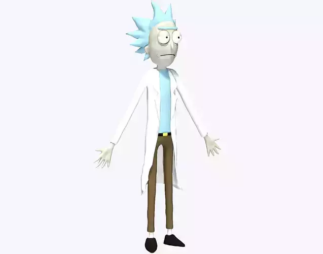 Rick Sanchez Low-poly 3D model