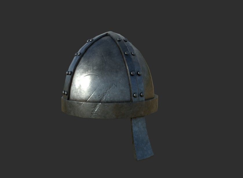 helmet b viking with rivets Low-poly 3D model_10