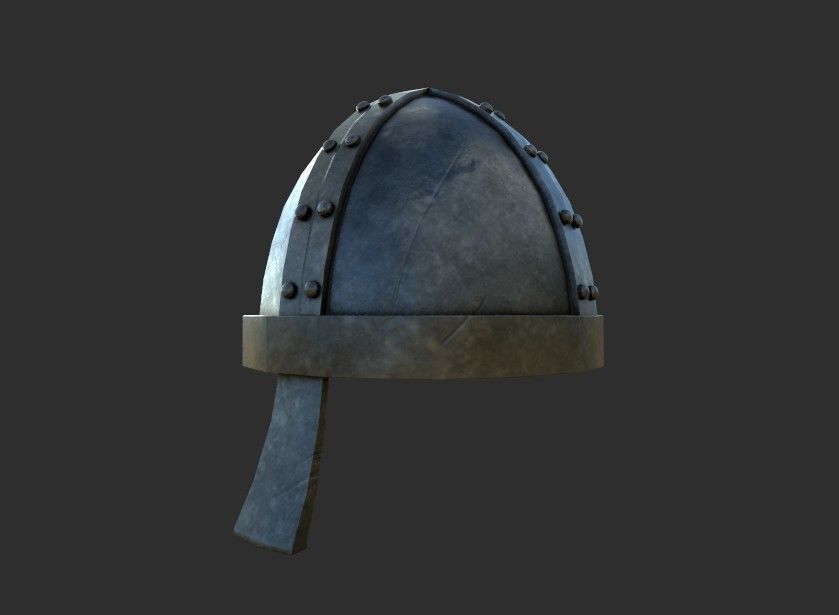 helmet b viking with rivets Low-poly 3D model_8