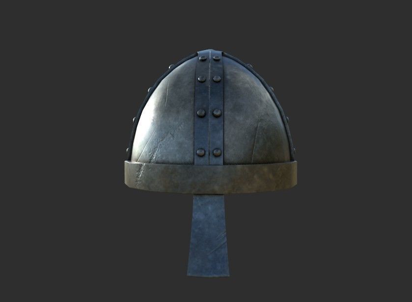 helmet b viking with rivets Low-poly 3D model_3