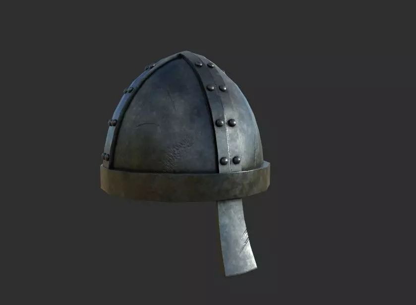 helmet b viking with rivets Low-poly 3D model_0