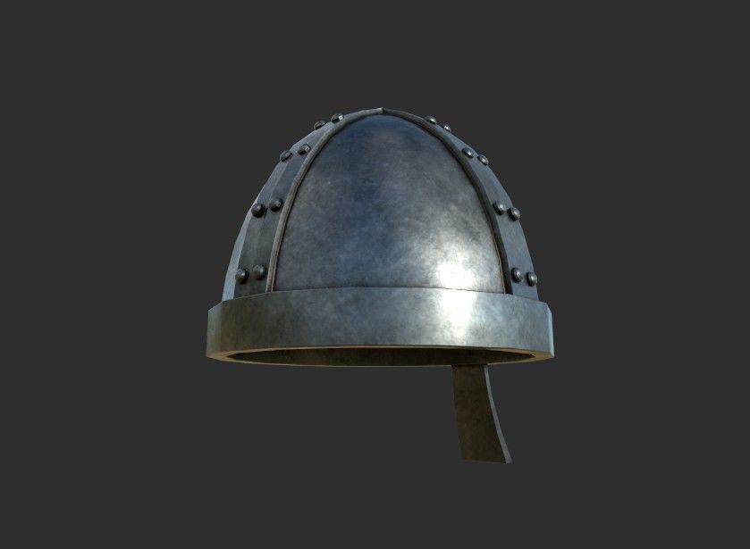 helmet b viking with rivets Low-poly 3D model_9