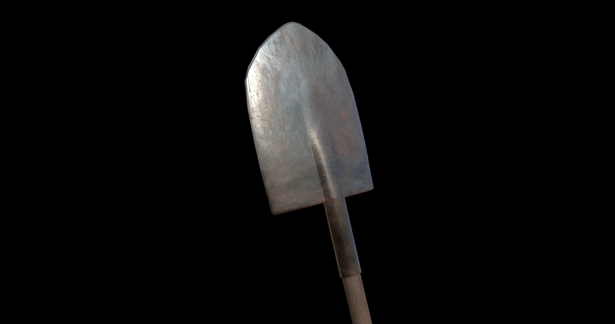 shovel Low-poly 3D model_3