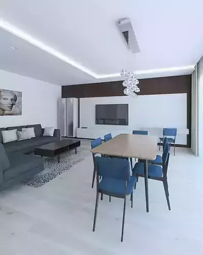 Simple living room interior Free 3D model
