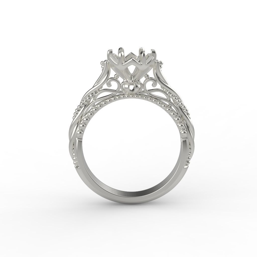 Solitaire Wedding Engagement Women Ring with Diamond 6mm 3dm stl 3D print model_23