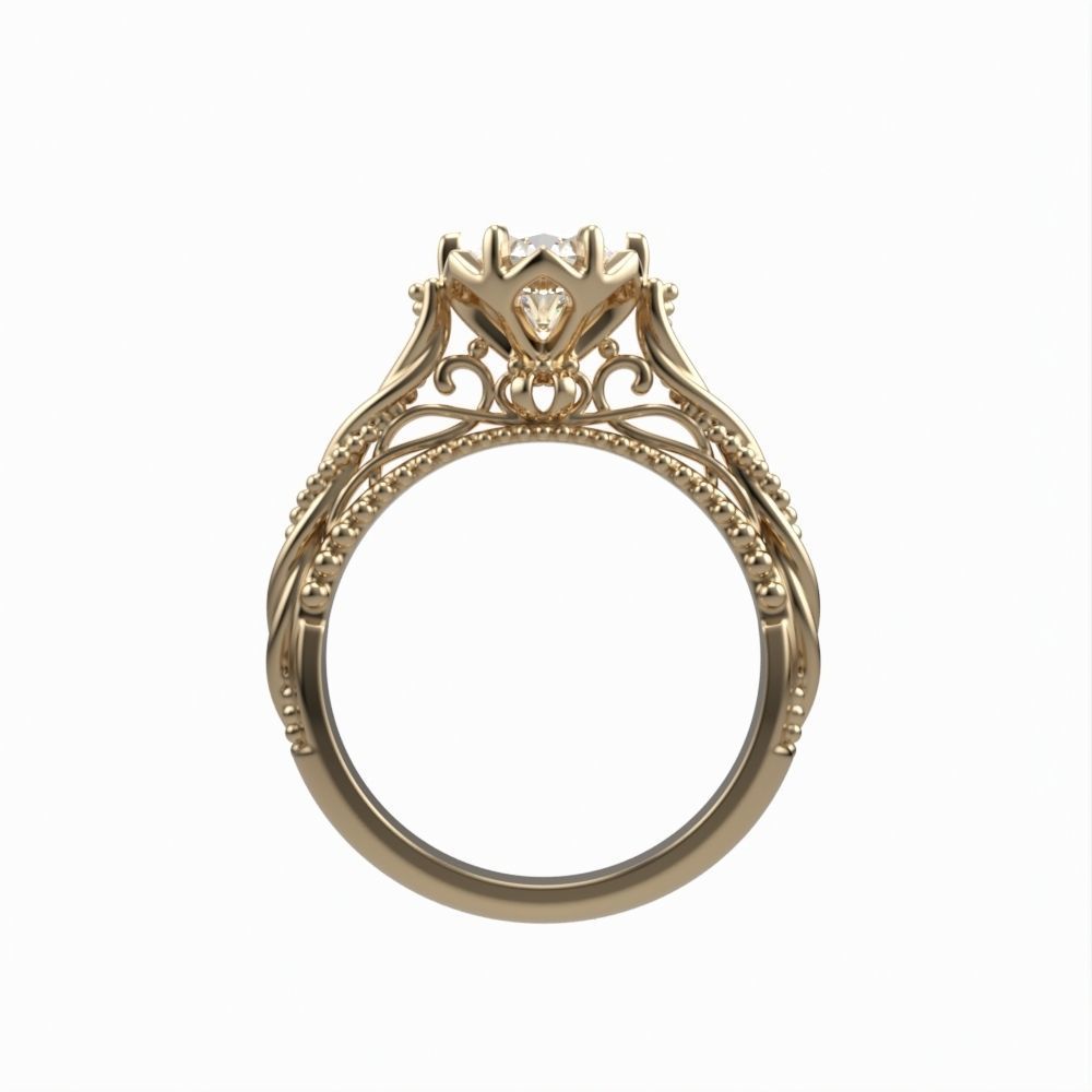 Solitaire Wedding Engagement Women Ring with Diamond 6mm 3dm stl 3D print model_11