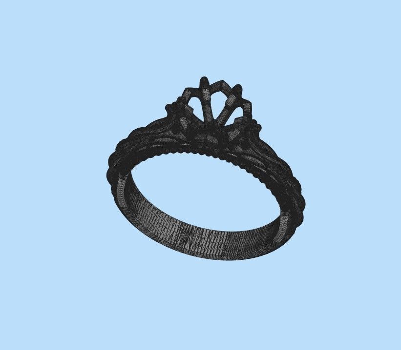 Solitaire Wedding Engagement Women Ring with Diamond 6mm 3dm stl 3D print model_32