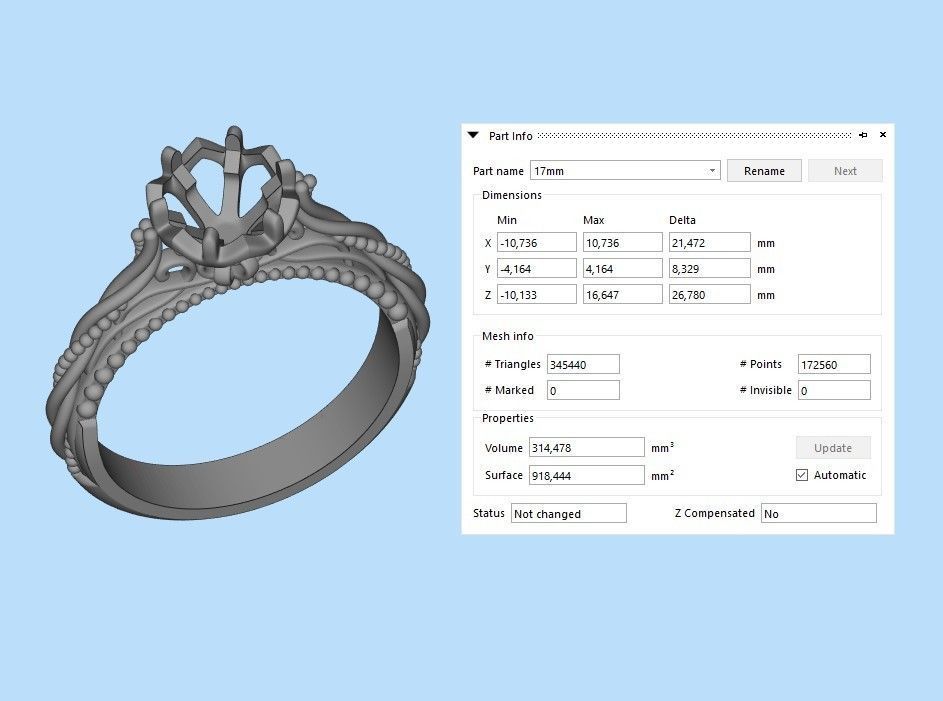Solitaire Wedding Engagement Women Ring with Diamond 6mm 3dm stl 3D print model_9