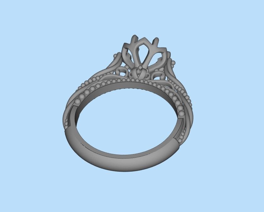 Solitaire Wedding Engagement Women Ring with Diamond 6mm 3dm stl 3D print model_31