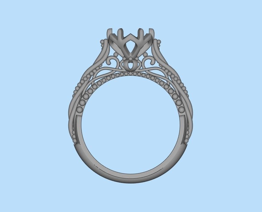 Solitaire Wedding Engagement Women Ring with Diamond 6mm 3dm stl 3D print model_30