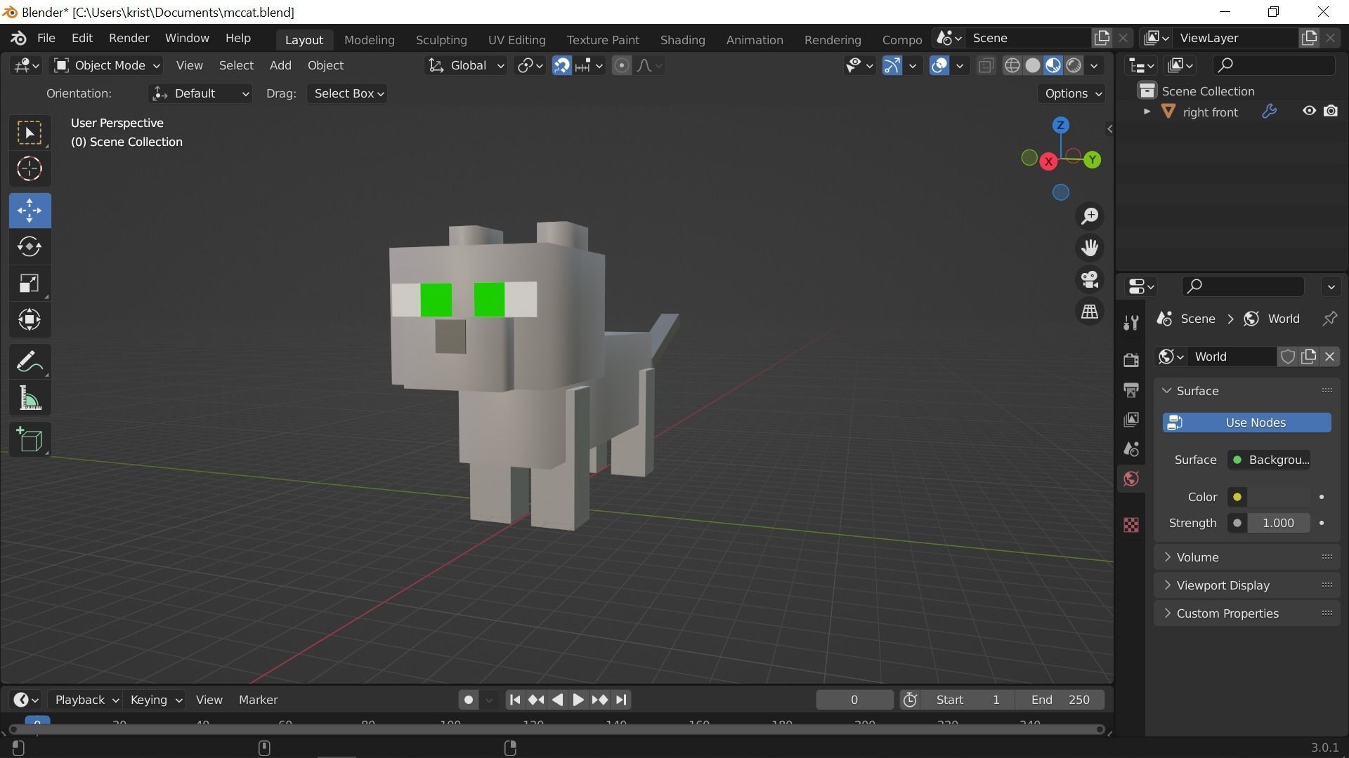 Minecraft cat model Low-poly 3D model_3