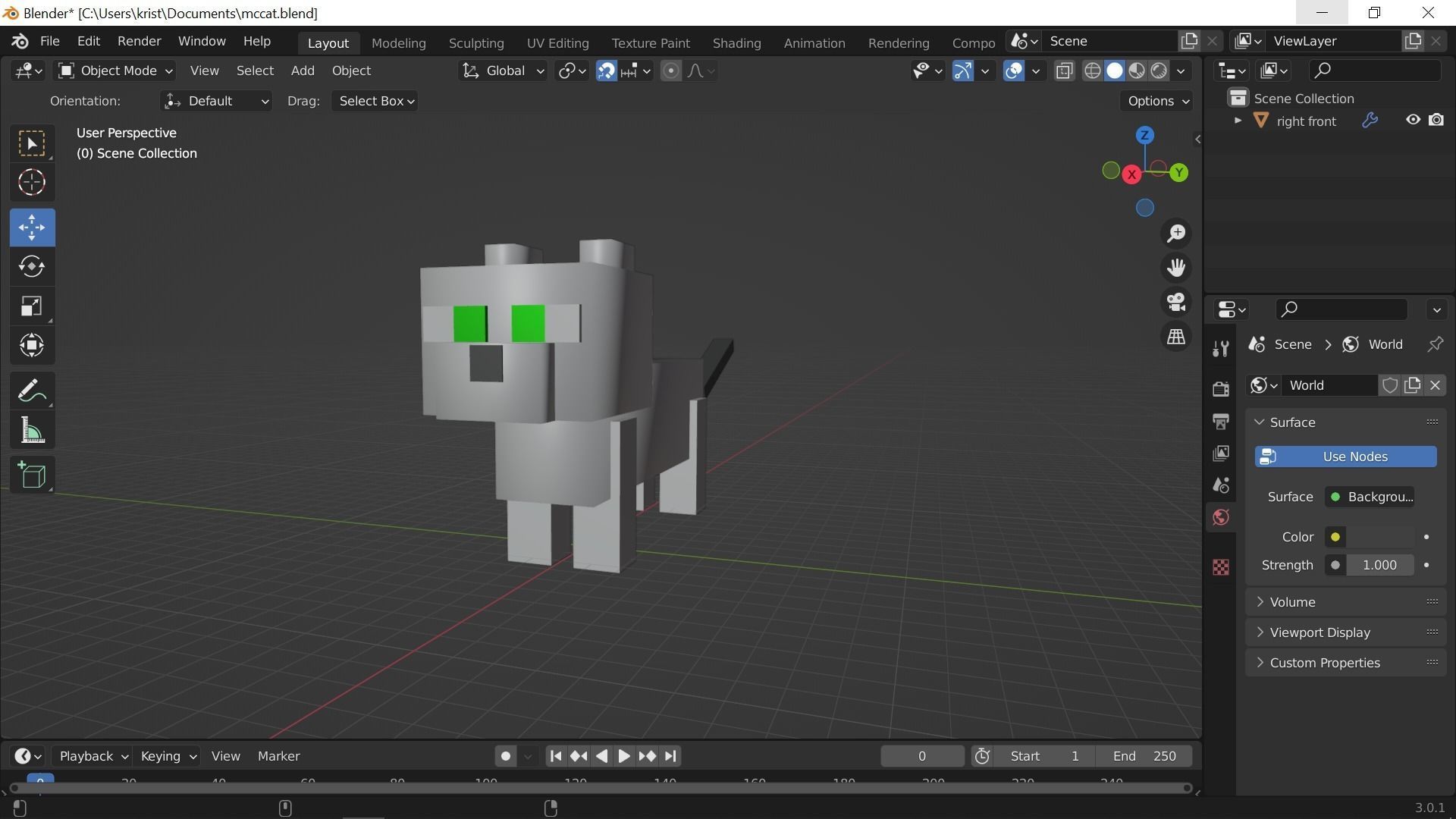Minecraft cat model Low-poly 3D model_4