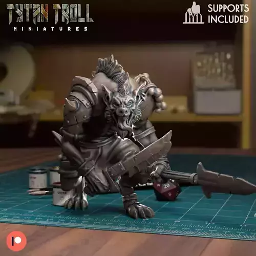 Gnoll Spear Sword - Pre-Supported