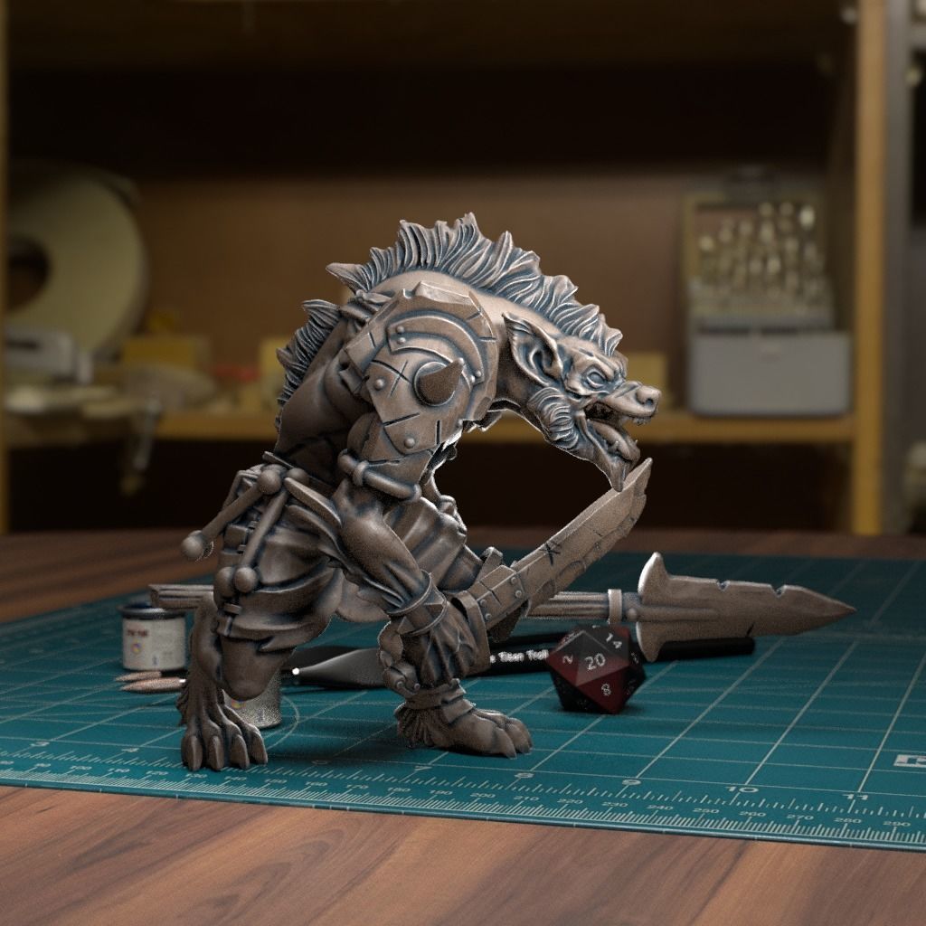 Gnoll Spear Sword - Pre-Supported 3D print model_4