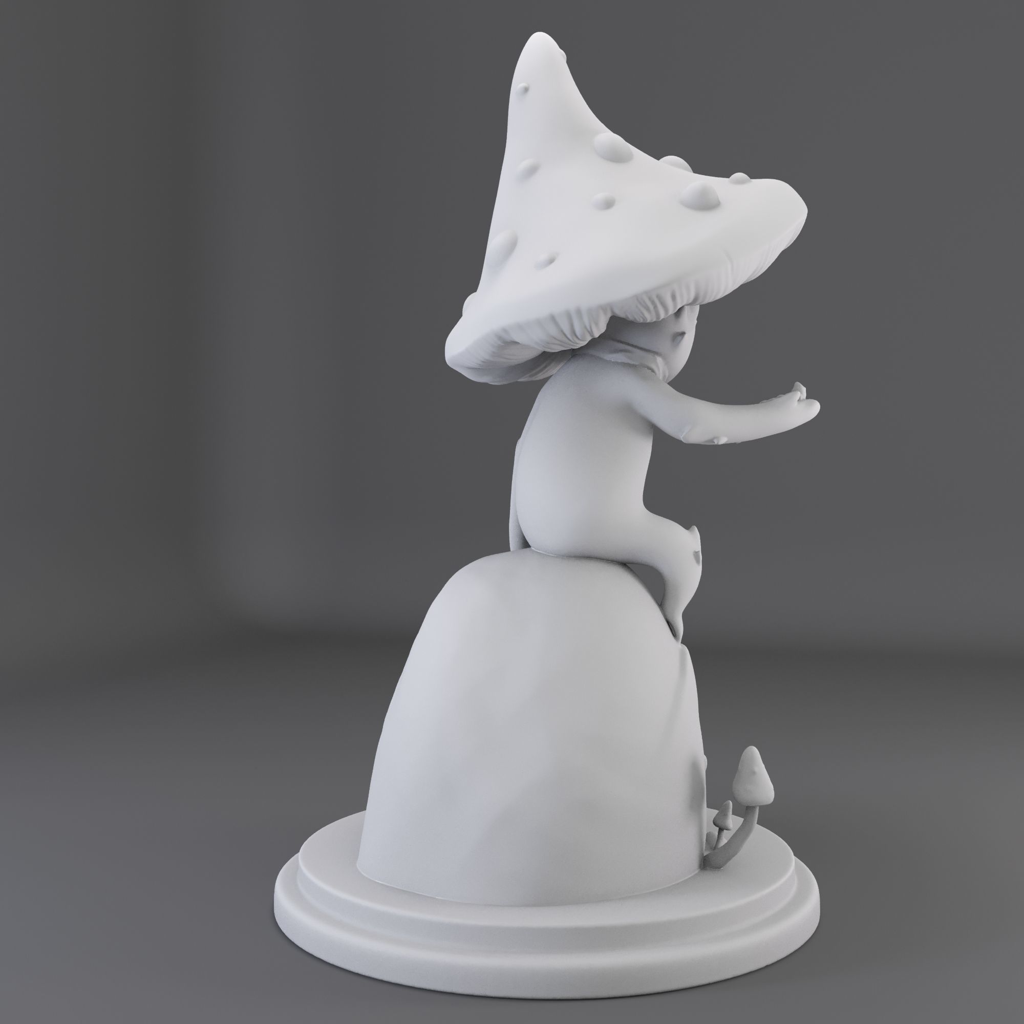 Cartoon mushroom miniature 3D print model_2