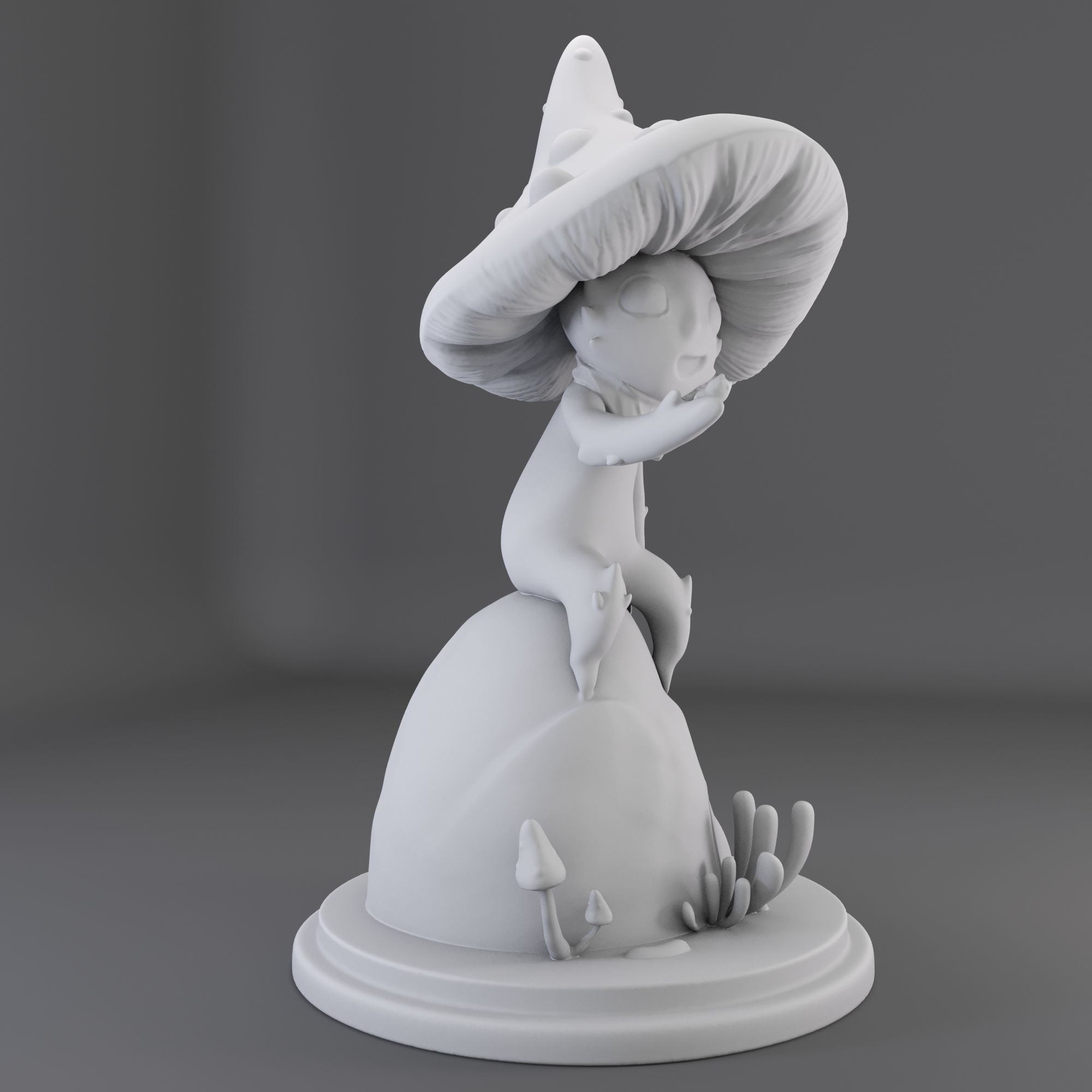 Cartoon mushroom miniature 3D print model_1