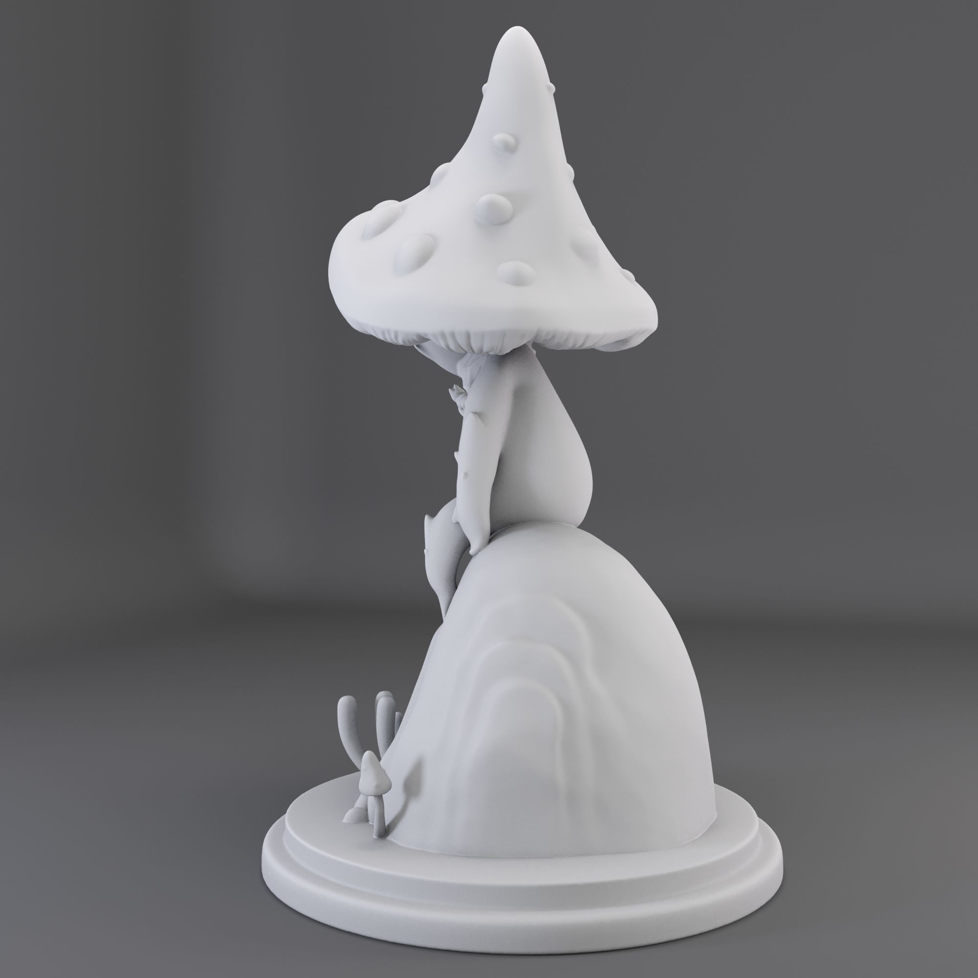 Cartoon mushroom miniature 3D print model_3