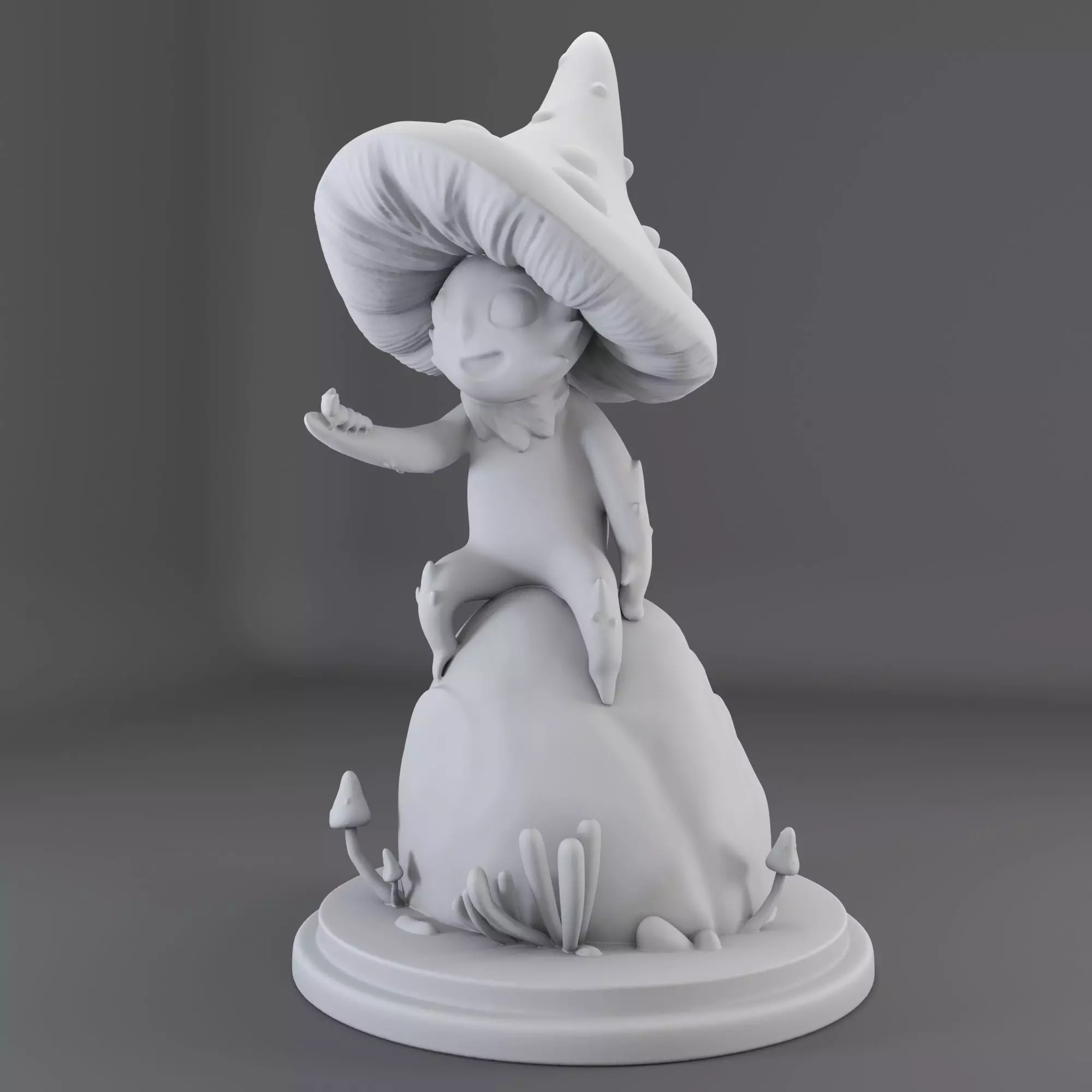 Cartoon mushroom miniature 3D print model_0