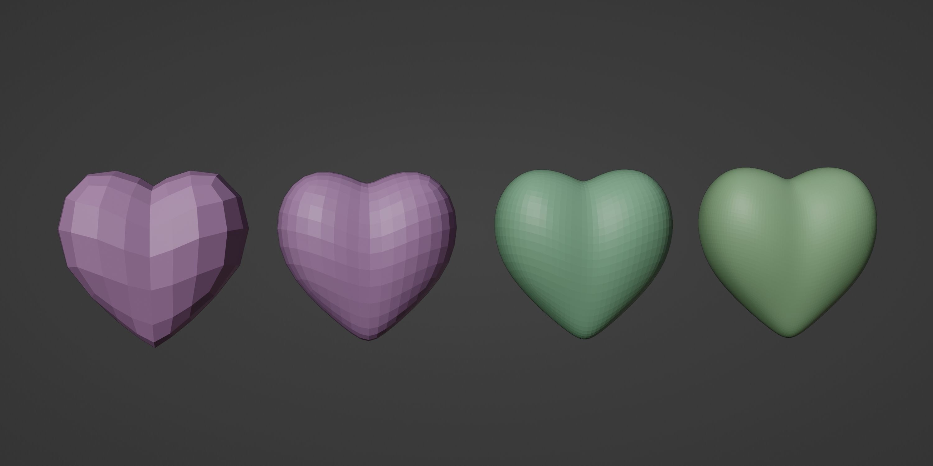 Red Metallic Heart Low-poly 3D model_9