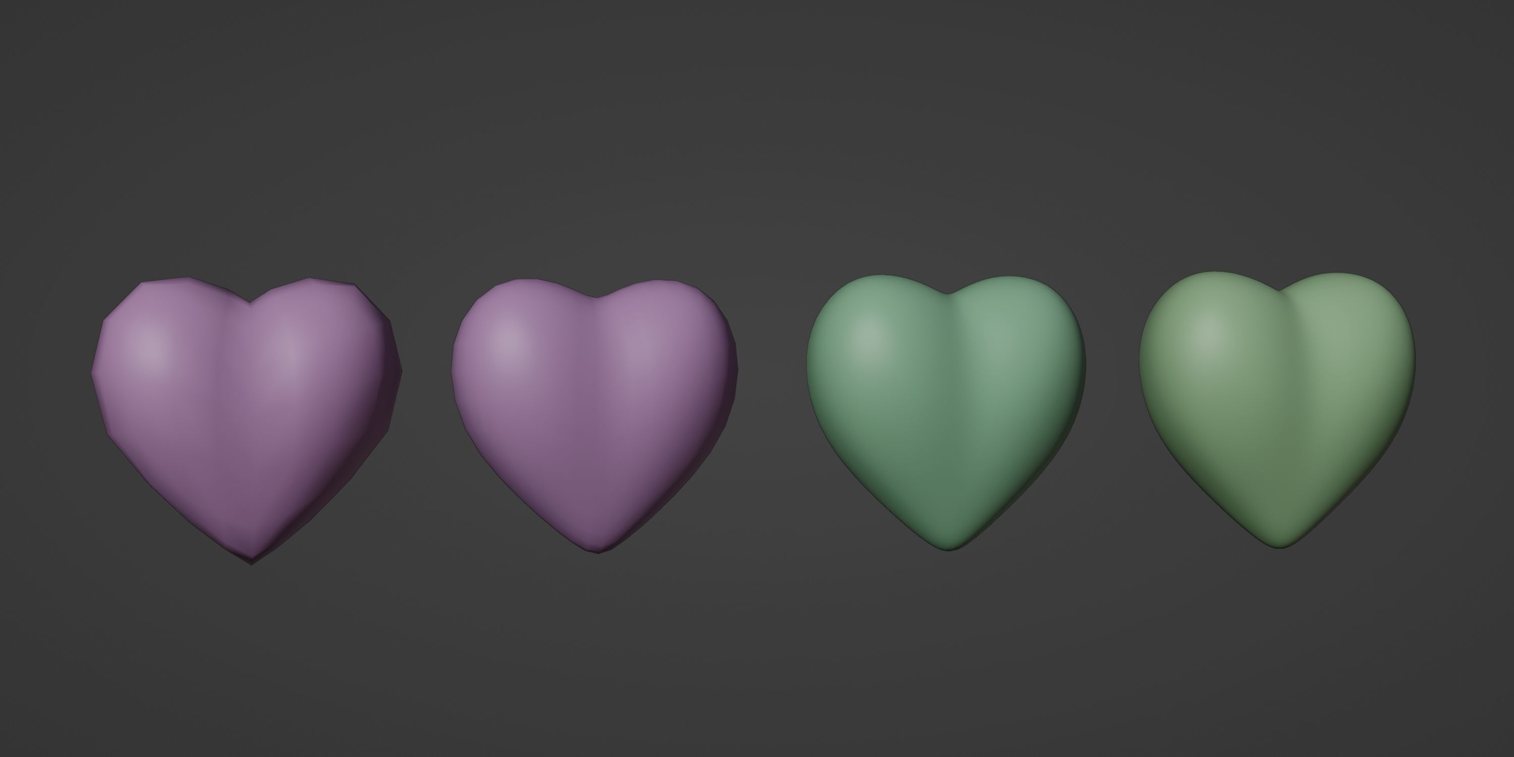 Red Metallic Heart Low-poly 3D model_13