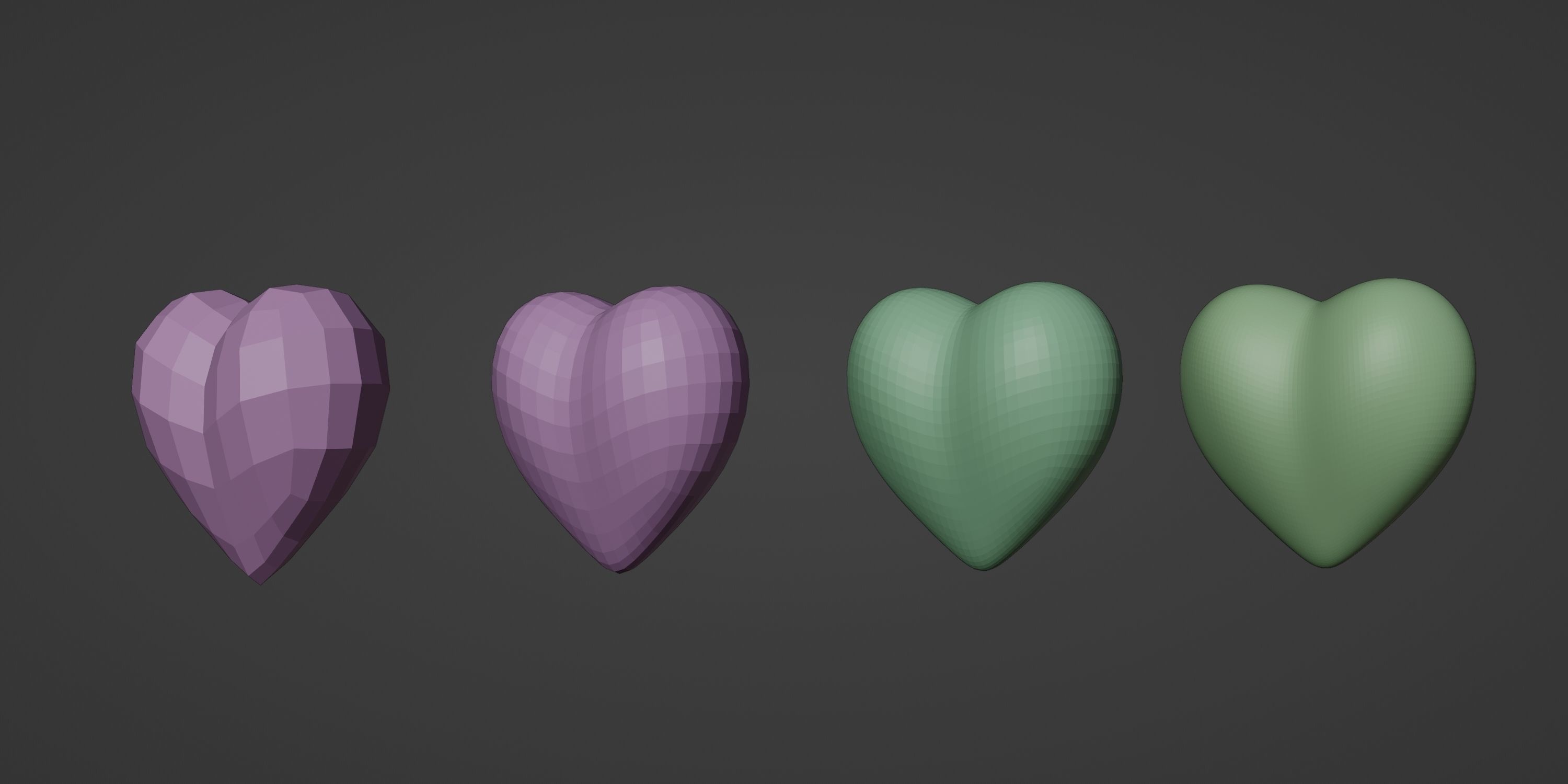 Red Metallic Heart Low-poly 3D model_6
