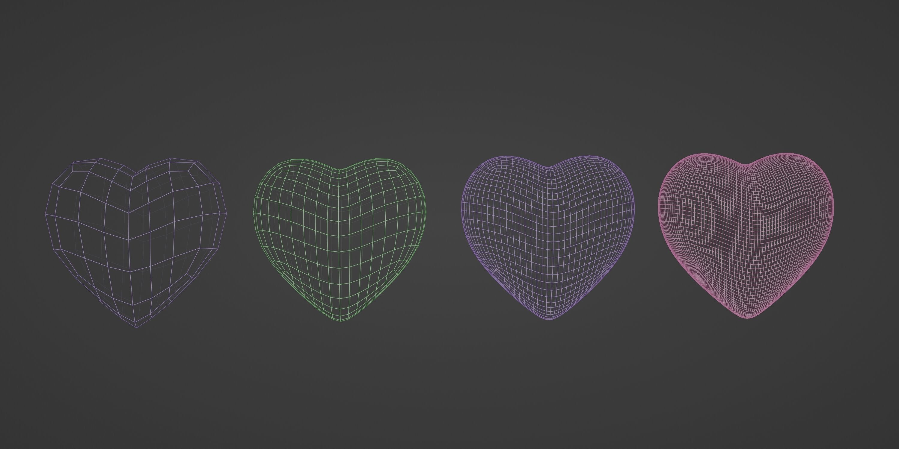 Red Metallic Heart Low-poly 3D model_18