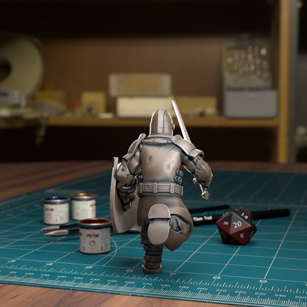 Guard Running - Pre-Supported 3D print model_2