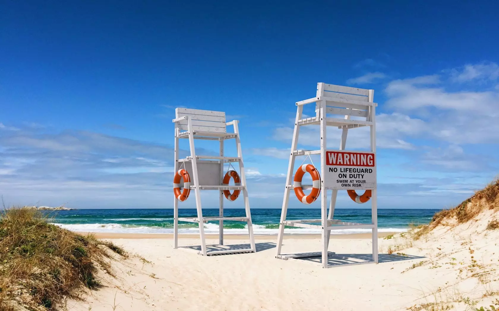 Vintage Lifeguard Beach Chair 3D model_0