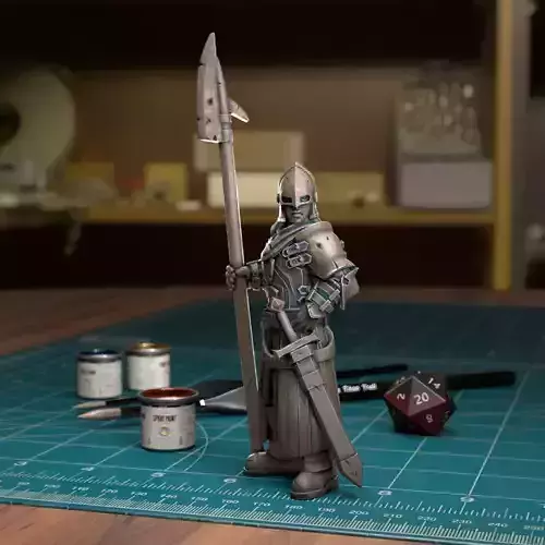 Female Guard Halberd - Pre-Supported