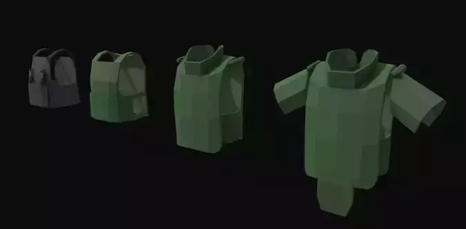Armoured Vests Low Poly Pack Low-poly 3D model