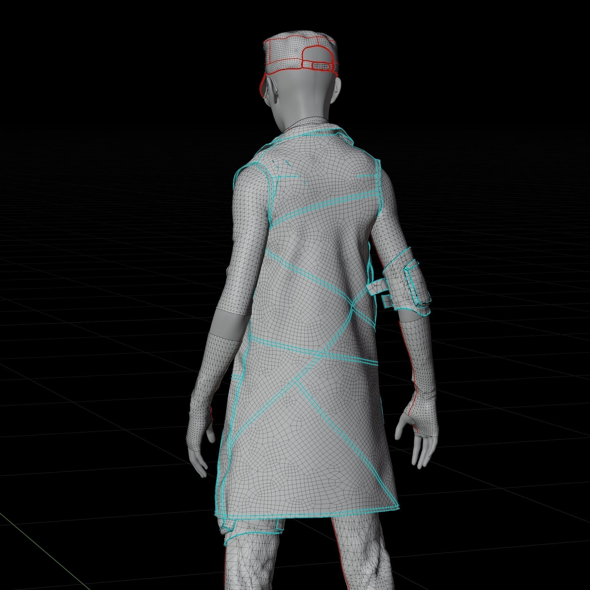 Custom female outfit for Metahuman character Low-poly 3D model_12