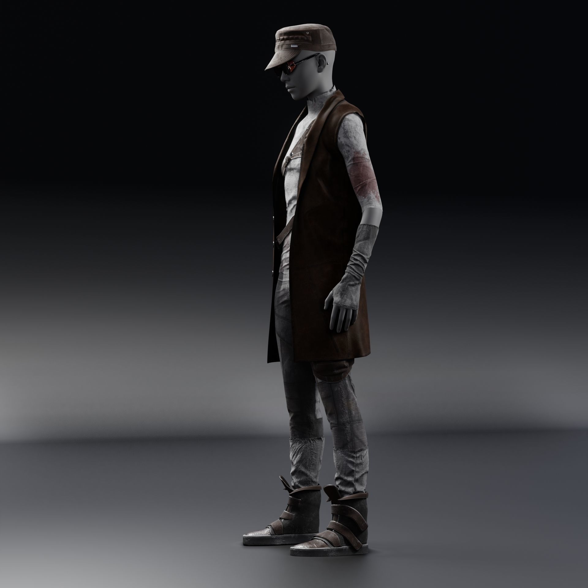 Custom female outfit for Metahuman character Low-poly 3D model_2