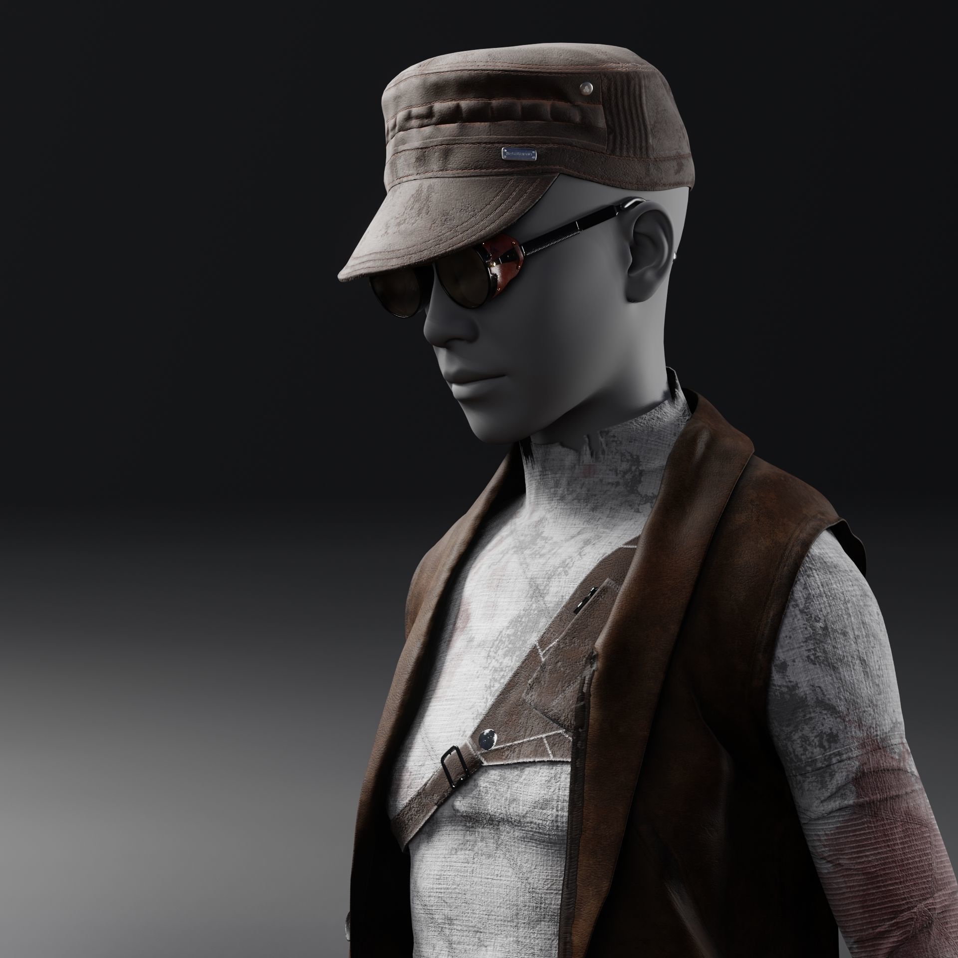 Custom female outfit for Metahuman character Low-poly 3D model_6