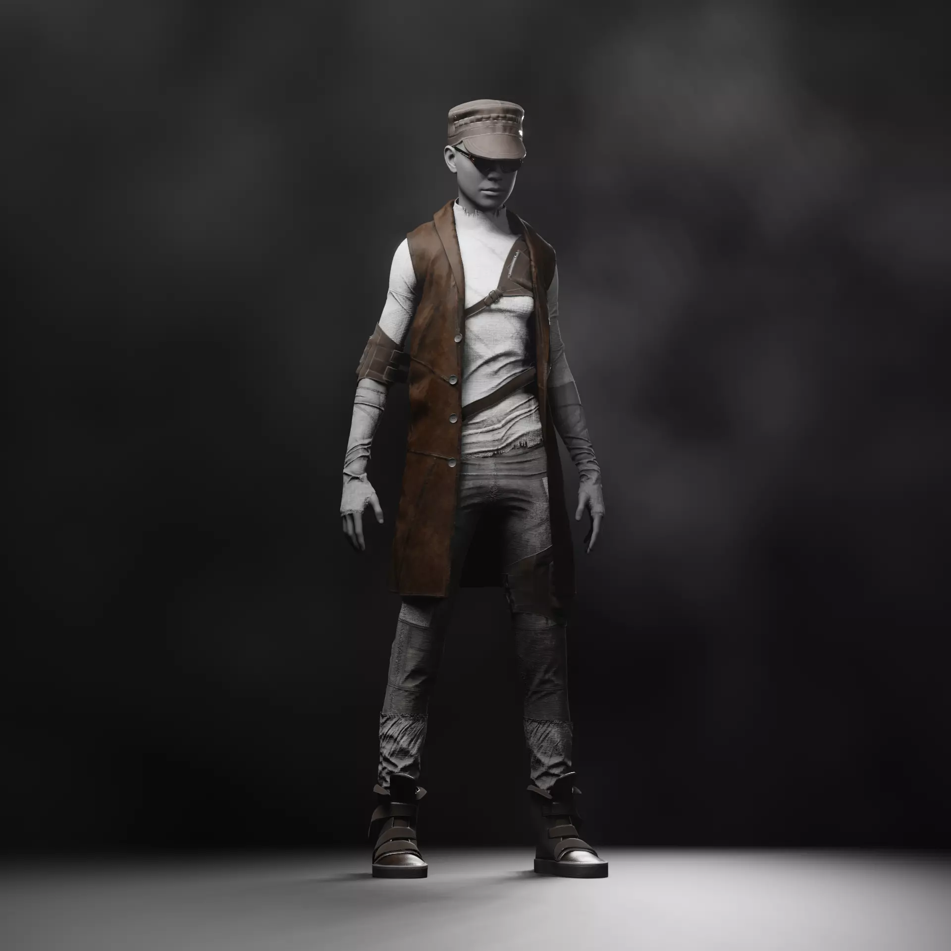 Custom female outfit for Metahuman character Low-poly 3D model_0