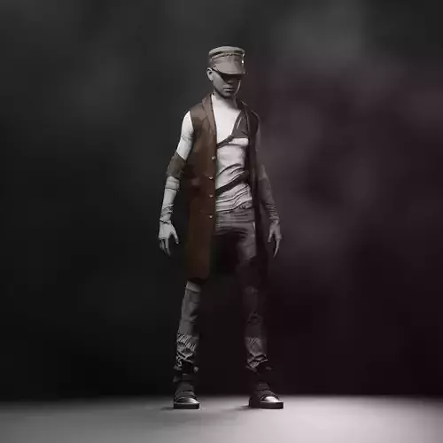 Custom female outfit for Metahuman character Low-poly 3D model