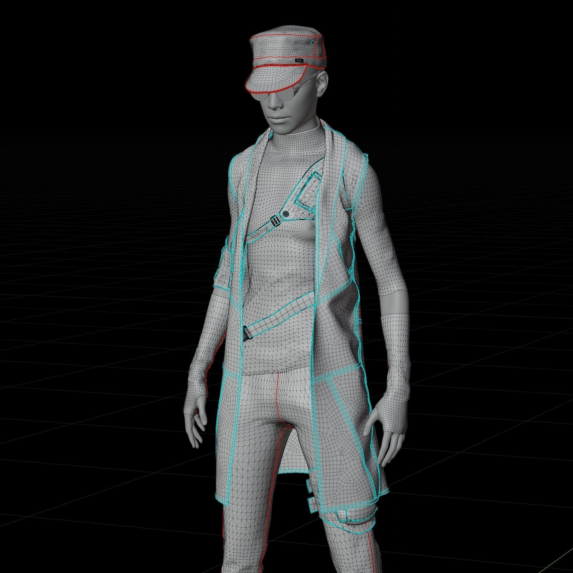 Custom female outfit for Metahuman character Low-poly 3D model_11