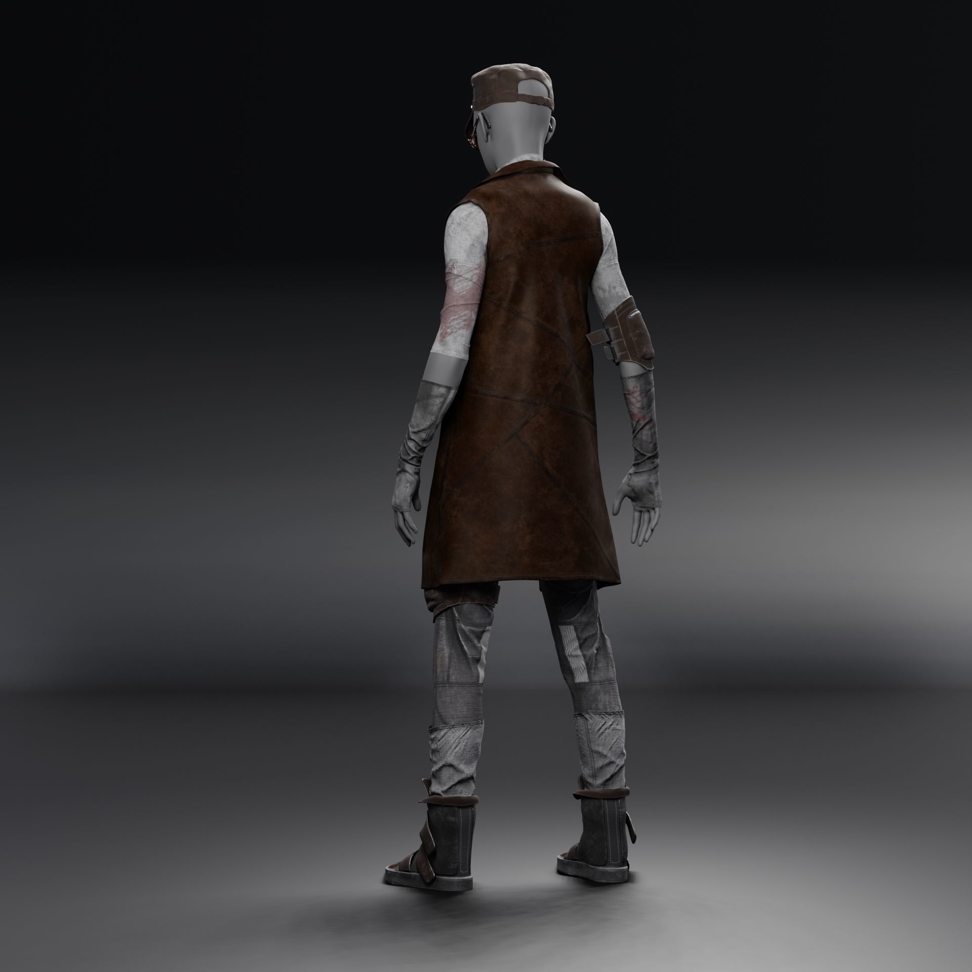 Custom female outfit for Metahuman character Low-poly 3D model_4