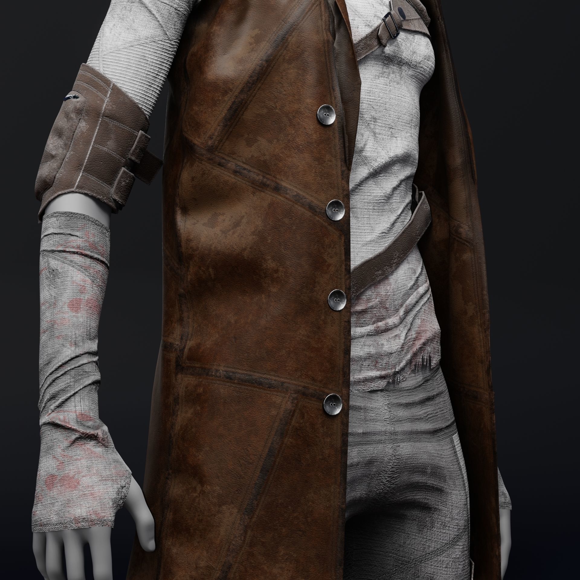 Custom female outfit for Metahuman character Low-poly 3D model_7